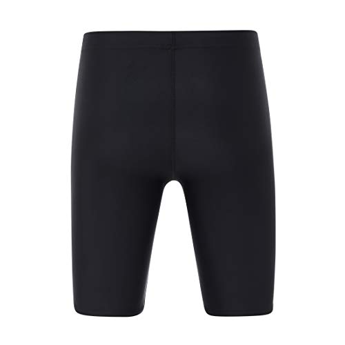 Devoropa Boys' Swim Jammers Youth Competitive Swim Team Suit Quick Dry Athletic Swimming Shorts UPF 50+, Black, Youth Large(US 14-16)