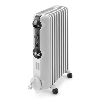 De'Longhi Radia S - Radiateur à Huile pour Pièces jusqu'à 60m³, Chauffage Électrique avec Thermostat de Sécurité, 9 Éléments, Chauffage Personnalisé avec Antigel, Portable, 2000W, Blanc (TRRS0920)