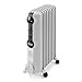 De'Longhi Radia S - Radiateur à Huile pour Pièces jusqu'à 60m³, Chauffage Électrique avec Thermostat de Sécurité, 9 Éléments, Chauffage Personnalisé avec Antigel, Portable, 2000W, Blanc (TRRS0920)