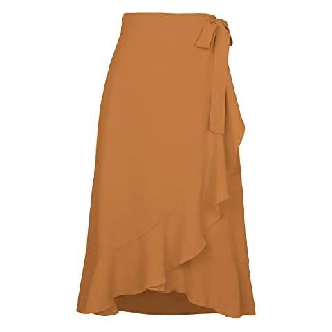 Daysskk Boho Wrap Midi Skirt for Women Cover