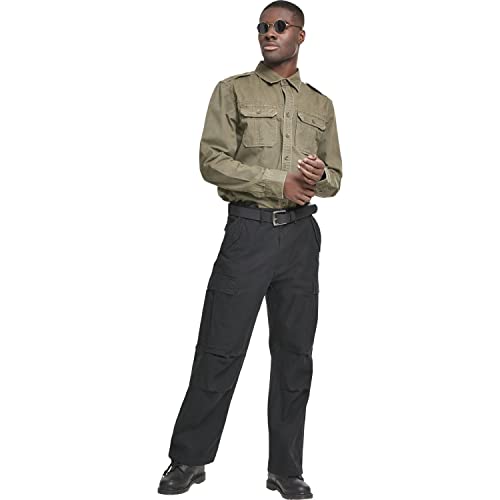 Brandit Men's Vintage Shirt Long Sleeve Olive Size M #TOP4