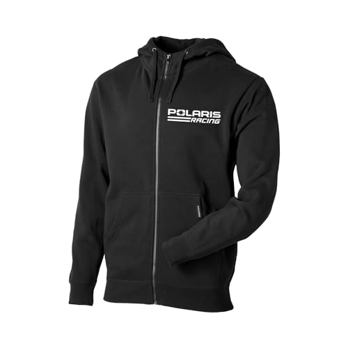 Polaris Men's Off Road Racing Full Zip Hoodie Sweatshirt, Black - 2864594
