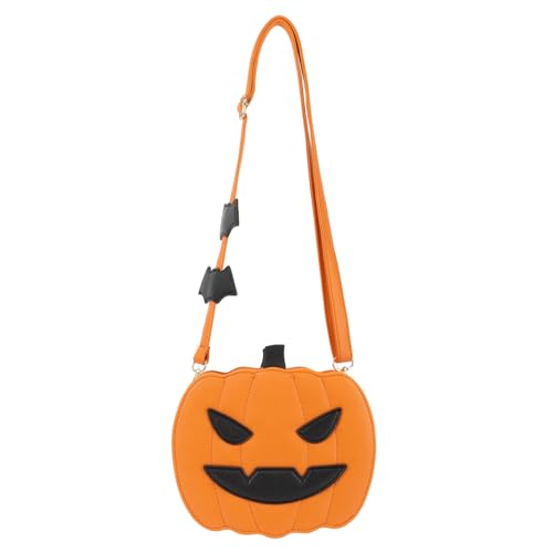 Novelty pumpkin wallet, Halloween pumpkin messenger bag, scary Halloween funny wallet handbag