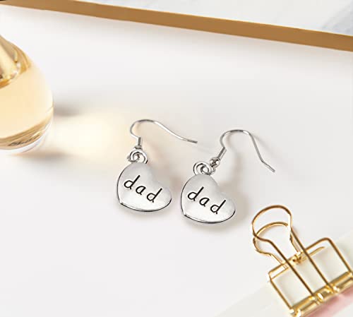 Tupalizy 25PCS Love Dad Heart Charms Pendant Beads for Jewelry Making Bracelets Necklaces Earrings Bangles Keychains Accessories DIY Crafts Father’s Day Christmas Birthday Gifts Party Decors, Silver by Tupalizy - Image 5