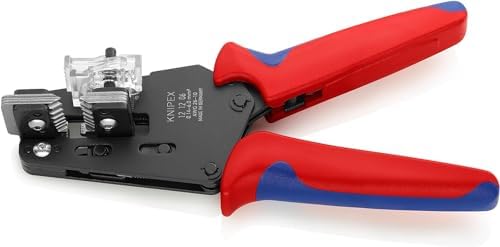 KNIPEX 12 12 06 Precision Insulation Stripper with adapted blades burnished with multi-component grips 195 mm