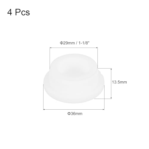 Image of MECCANIXITY 4Pcs T-Shaped Silicone Plugs 29mm 1-1 /8 Inch Dia Snap in Plug Hole Seal Cover Round Rubber Stopper for Kitchen Rubber Bulkheads Waterproof Sealing Plugs White