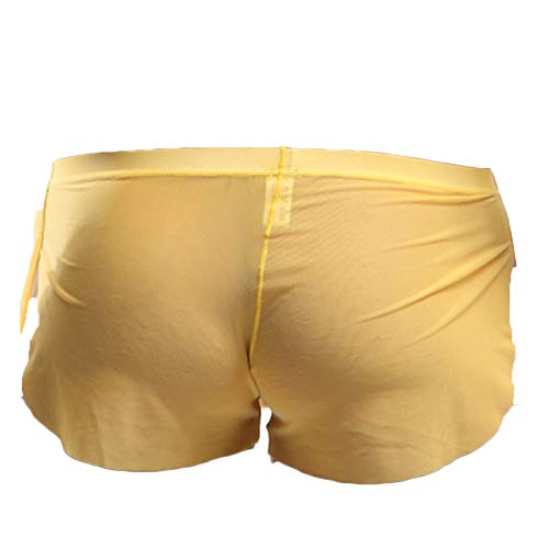 Men's Breathable Panties Split Side Boxer Briefs Underwear Transparent Trunks Shorts2