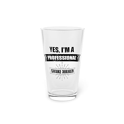 Teegarb Letter Blanket Humorous I'm a Professional Snakes Milker Reptile Enthusiast Hilarant Milk Venoms Poisons Extracteur Verre à bière 473 ml