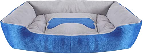Image of PetLux Rectangle Pet Dog Bed Washable Sofa Bed with Soft Cotton Fillers and Non-Slip Bottom, Multiple Size for Dog & Cat. (M)