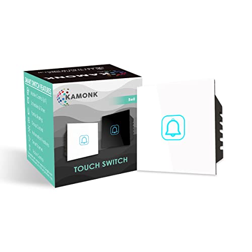 Image of Kamonk NON Smart Touch Bell Modular Switch | Elegant Touch Switches for Home and Office | Easy Installation and Reliable Performance for Modern Spaces (White)