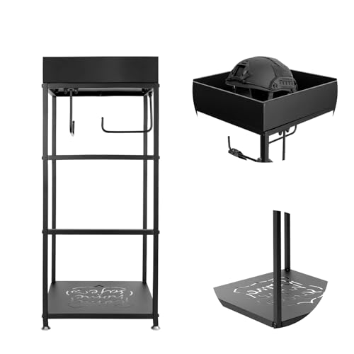 Tactical Gear Stand, Police Vest Hanger, Heavy-Duty All-Steel Construction (60Lbs/Hook) for Plate Carrier, Duty Belt and Security Equipment Storage, Ideal for Law Enforcement Office, Security Office