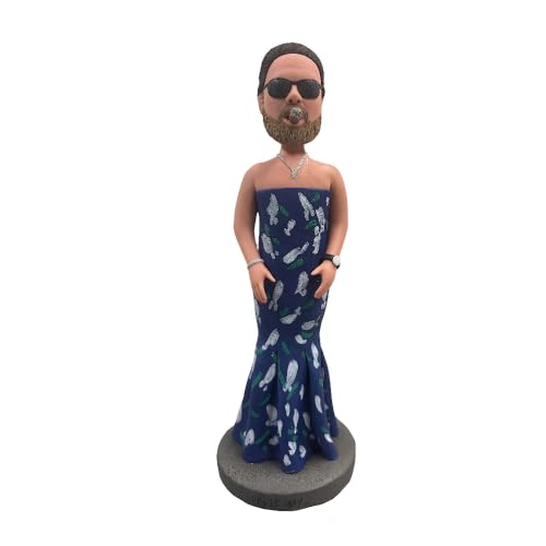 Custom Tuxedo Man Bobblehead - Personalized Humorous Figurine, Handcrafted Gift of Cigar-Smoking Dress Man, Unique Decor for Friends Family, Made from Your Photo