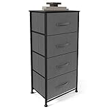 Sehloran 4 Drawer Dresser for Bedroom, Dessers Storage Tower, Chests of Drawers, Removable Tall Fabr