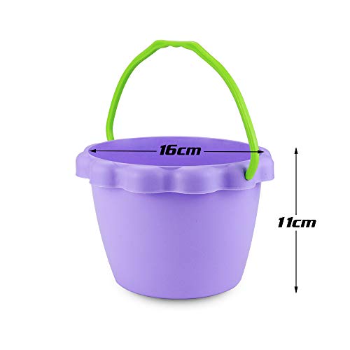 Oopsu 5 Pack 6\'\' 1.5 L Candy Color Plastic Small Buckets, Small Sand Pail Beach Toy(at Least 4 Colors) - Thumbnail 2