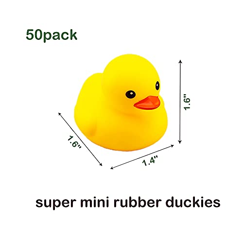 YUERFEILA Kids Bath Duck Toys 50 PCS Mini Rubber Ducks Squeak and Float Duckies Baby Shower Toy Party Decoration for Toddlers Boys Girls (1.6’’) - Thumbnail 3