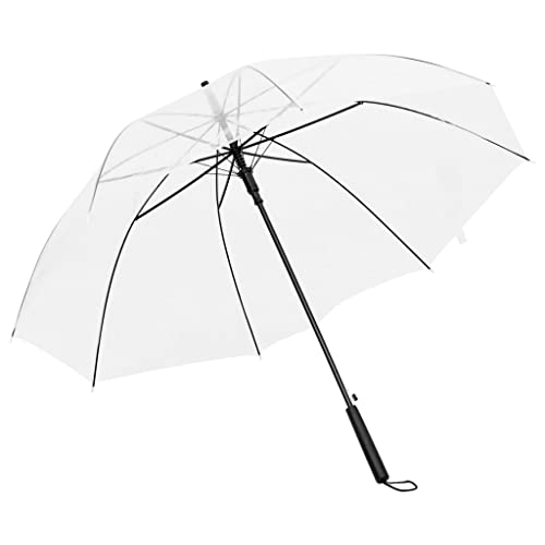 vidaXL Paraguas Palo Manual Sombrilla de Lluvia Antiviento Hombre Mujer Portátil Viaje Camina Acampa Caza Robusto Duradero Transparente 100 cm Cover