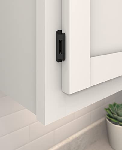 Image of Amerock 1 Pair 1 /2 inch Overlay Matte Black Partial Wrap Cabinet Hinge