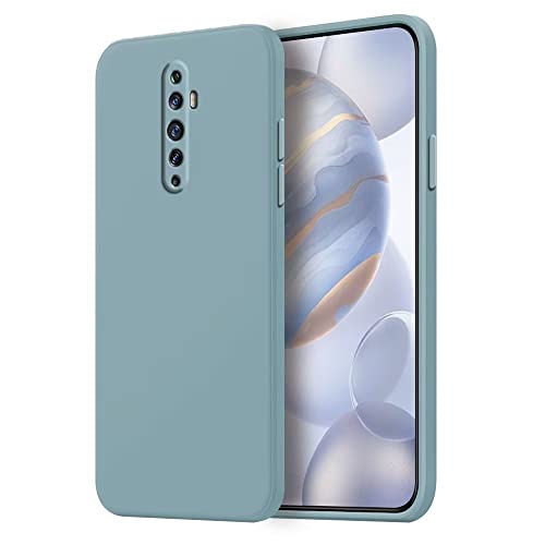 HONLEN Funda Compatible para OPPO Reno2 Z Case, (6.53' Inches) Líquida TPU Silicona Cover con Anti-Rasguño, Cáscara Suave Cubierta Azul Humo