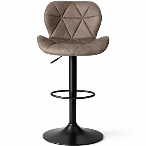 Tabourets de bar avec dossier repose-pieds et hauteur réglable - 6
