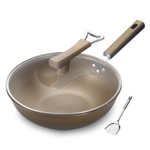 MQPALZKD Steinfritteuse, Haushalts-Antihaft-Topf, Emaille-Glasur, Mehrzweck-Topf mit flachem Boden, Kochtopf, Küchenutensilien MQPALZKD Steinfritteuse, Haushalts-Antihaft-Topf, Emaille-Glasur, Mehrzweck-Topf mit flachem Boden, Kochtopf, Küchenutensilien