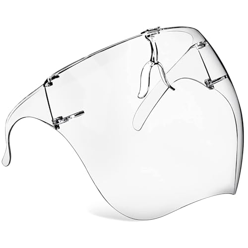 Image of Anti-Fog Full Face Shield Upgraded, Impact & Wind Resistant Cycling Mask with Adjustable Fit, Transparent Protection for Outdoor & Kitchen Use, Heat & Blue Light Blocking