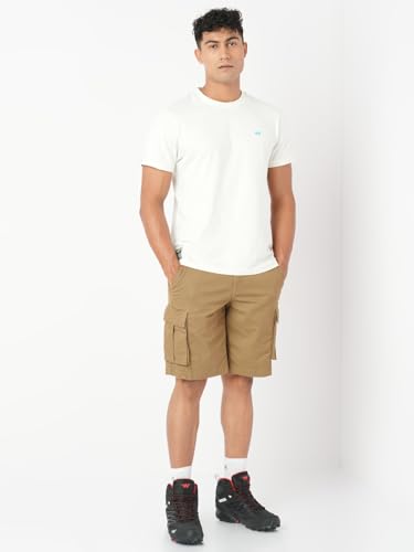 Image of Wildcraft Solid 6-Pocket Cargo Shorts, Comfortable, Regular Fit