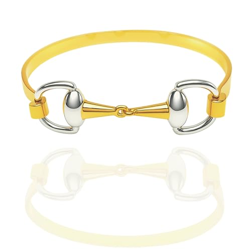 Minimalist horse bit bangles in silver, gold, rose gold