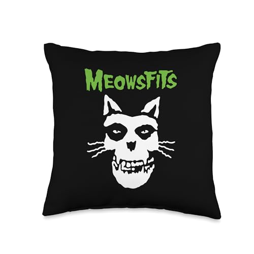Meowsfits Cats Kittens Meow Parody Band Throw Pillow