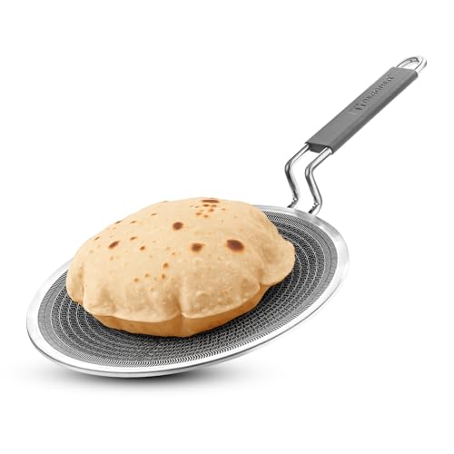 Image of BERGNER Hi-Tech Giro Triply 28cm RotiTawa, Honeycomb Mesh Non-Stick Coating, PFOA Free, Even Heat Distribution, Sturdy and Durable Stay Cool Handle - Induction and Gas Stove Ready