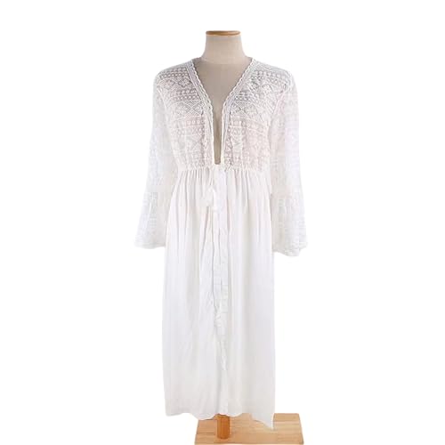 Túnica de bikinis larga tipo kaftan playero de gasa ligera para mujer 5
