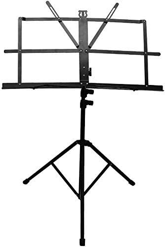 Image of Superlux Adjustable Tripod Stand with Dual Trays Height 2.5 to 4 Feet Foldable Metal Stand for Laptop, Projector, Speaker ( inchFoldable Book /Music Sheet Stand (Metal) inch)