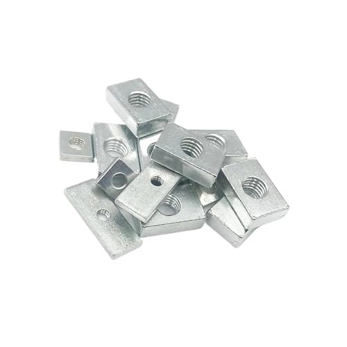 10/ 50pcs Square Nut M3 M4 M5 M6 M8 Rectangular Nuts Thin Slider Block Nuts Zinc-Plated Carbon Steel Aluminum Profile Accessory(50pcs,M4x12x10x3)