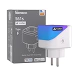 SONOFF S61s Prise Connectée WiFi 16A/3840W – Contrôle à Distance & Vocal, Mesure de Consommation Électrique, Minuterie Intelligente, Compatible Matter avec Alexa, Google & Apple Home