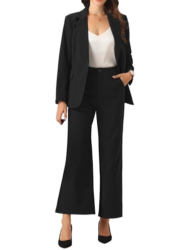 Allegra K Blazer Pant Suits for Women Work Blazer Pants Set Business 2 Piece Outfits