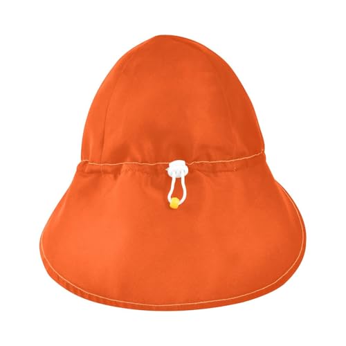 KLL Toddler Baby Beach Hat Boys Beach Bucket Hats Girls UPF 50+ Large Brim Travel Essentials Orange Red Solid Color Pure Plain3