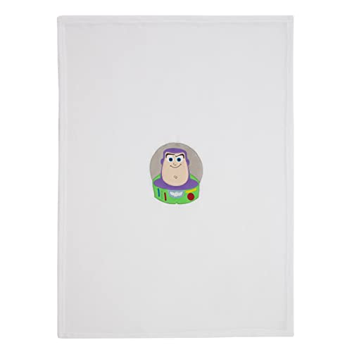 Image of NoJo Disney Toy Story It's Play Time White, Green, and Purple, Buzz Lightyear Shaped Toddler Blanket