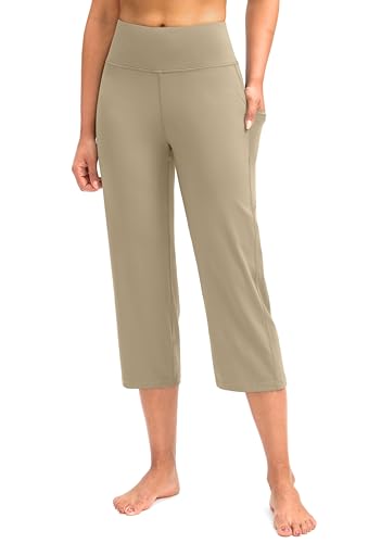 Image of G Gradual Capri Pants for Women High Waist Workout Yoga Pants with Pockets Tummy Control Leggings Crop Straight