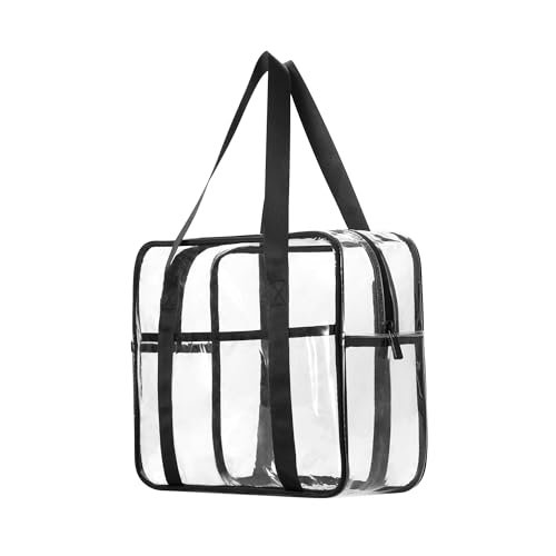 Bolsa Tote Transparente Aprobada para el Estadio, Bolsa de Aseo, Correa para el Hombro, Impermeable para Mujer y Hombre