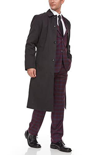 Adam Baker Men's Single Breasted Breasted Full Length Trench Coat All Year Round Raincoat4