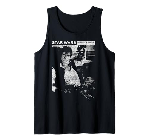 T-shirt sans manches Star Wars Han Solo au portrait rétro pour fan nostalgique
