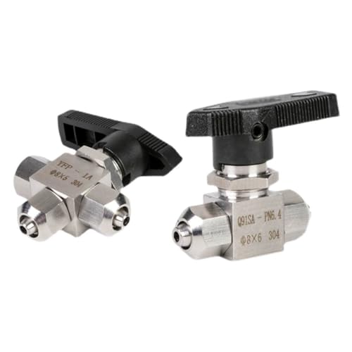 Válvula de bola de acero inoxidable 304 con conexión rápida de 6mm recta para tuberías 4