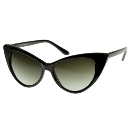 zeroUV Super Cateyes Vintage Inspired Fashion Mod Chic High Pointed Cat-Eye Sunglasses