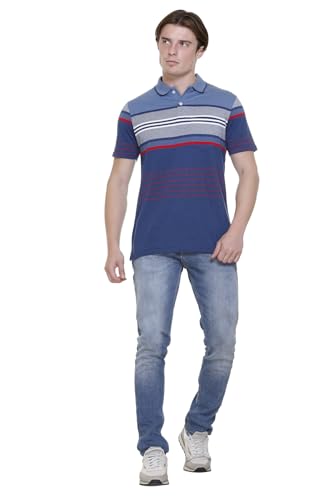 Image of SANE ORIGINALS T-Shirt for Men with Pocket || Textured Striped Polo for Men