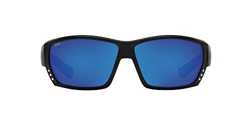 Costa Del Mar Men's Tuna Alley Readers Rectangular Sunglass, Matte Black/Grey Blue Mirrored Polarized C-Mate-580P, 62 mm + 1.5