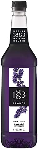 1883 Lavender Syrup - Flavored Syrup for Hot & Iced Beverages, Subtle Floral Flavor - Gluten-Free, Vegan, Non-GMO, Kosher, Preservative-Free, Made in France | Plastic Bottle 1 Liter (33.8 Fl Oz)