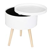 beistelltisch tablett silber Größe & Material: Dieser runde Esstisch hat die Maße 50x38x38 cm und besteht aus MDF-Platten, die robust und langlebig sind. Die Tischplatte wird von 3 Holzbeinen nach außen gestützt, um Stabilität zu gewährleisten.