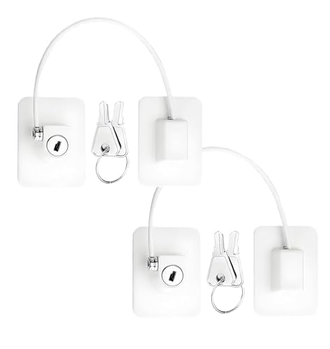 2 Piezas Cerradura para Puerta de FrigoríFico, Candados de Seguridad para Bebés con 4 Llaves, Seguridad Puertas NiñOs para FrigoríFico, Lavadora, Armario, Ventana