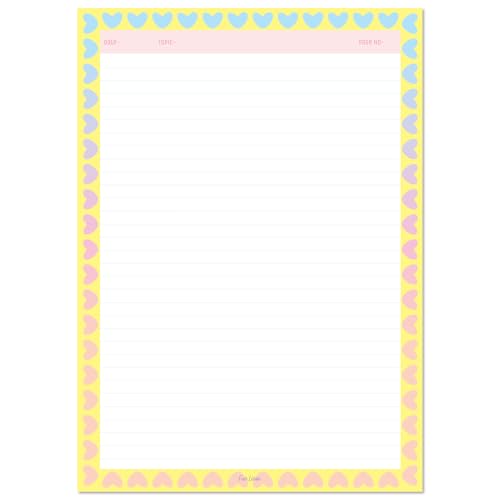 Image of Premium A4 Project Papers I One Side Ruled I For Projects, Assignments,Holiday homework,Notes- Pack of 80 (Hearts Pack)