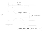 Monoprice 200 x 200 mm wspornik uniwersalna płyta adaptera VESA zawiera otwory do VESA 50 x 50, 75 x 75 100 x 100, 200 x 100