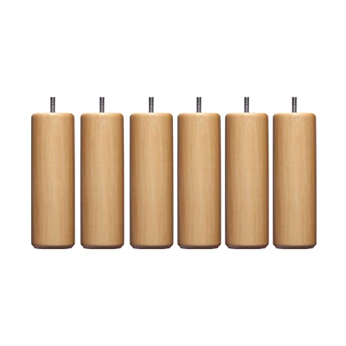 6 Pieds cylindriques Bois Naturel 15 cm Cover